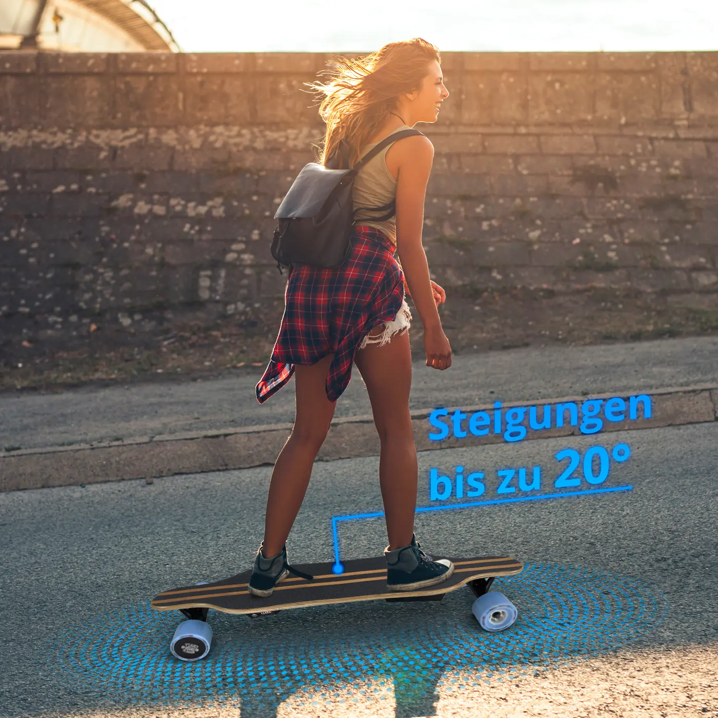 E-Longboard meistert Steigungen bis 20 Grad