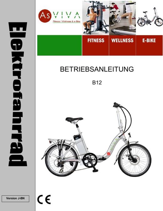 Pedelec B12 Bedienungsanleitung