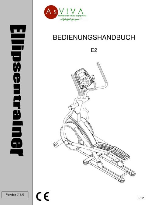 Ellipticaltrainer E2 Bedienungsanleitung