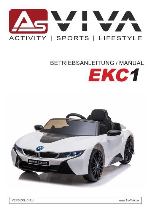 Elektro Auto BMW Coupe (JE1001 I8) EKC1_WHITE Bedienungsanleitung