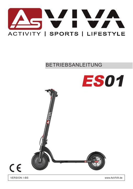 E-Scooter AsVIVA ES01 Kick Scooter Bedienungsanleitung