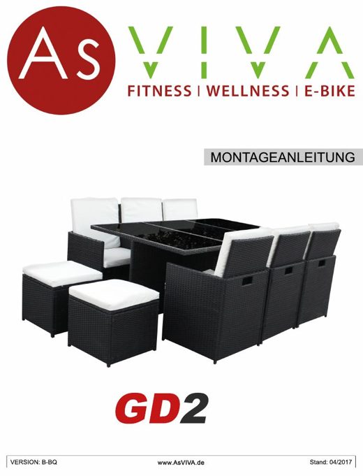 3KT Gartenmöbel GD2 Bedienungsanleitung