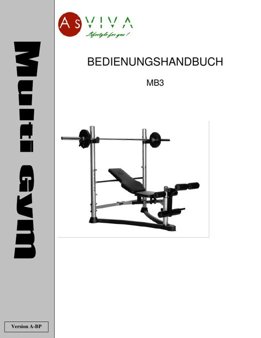 Bench MB3 Bedienungsanleitung