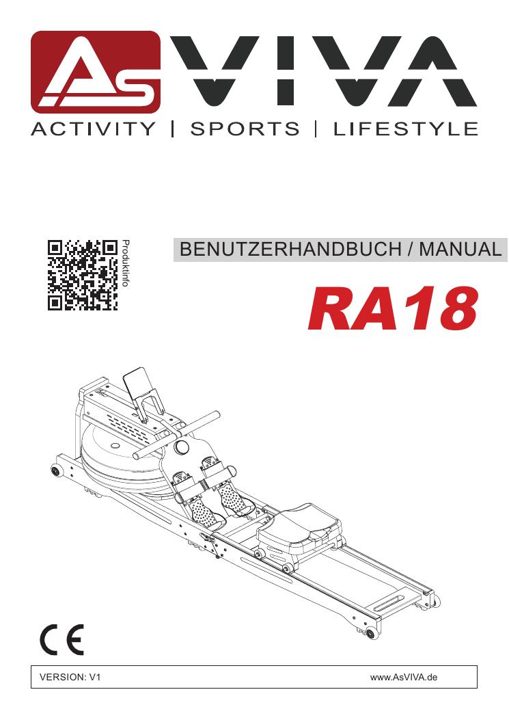 Water Rowing Machine RA18 Lightning Bedienungsanleitung