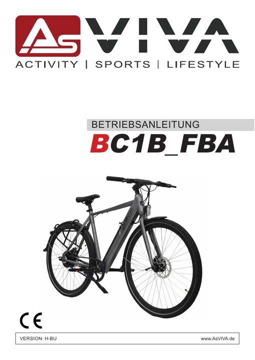 E-Bike BC1B – 28" Urban Citybike Bedienungsanleitung