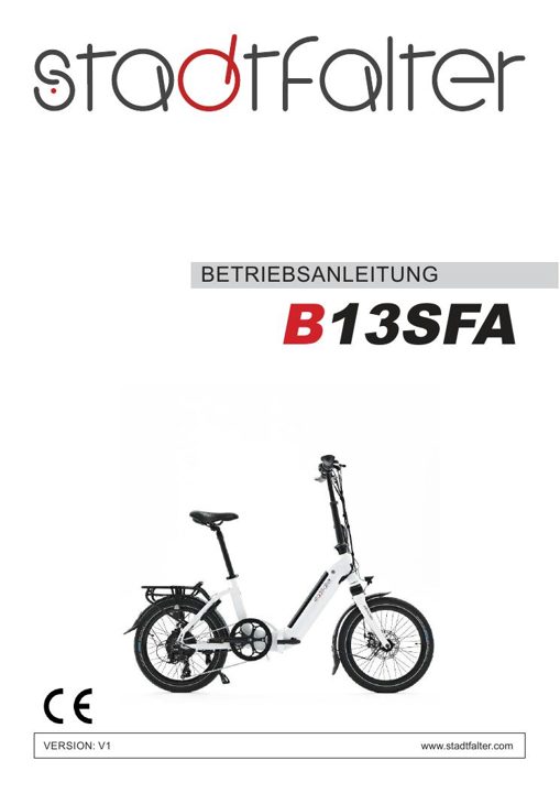 E-Bike Folding Bike B13 Bedienungsanleitung