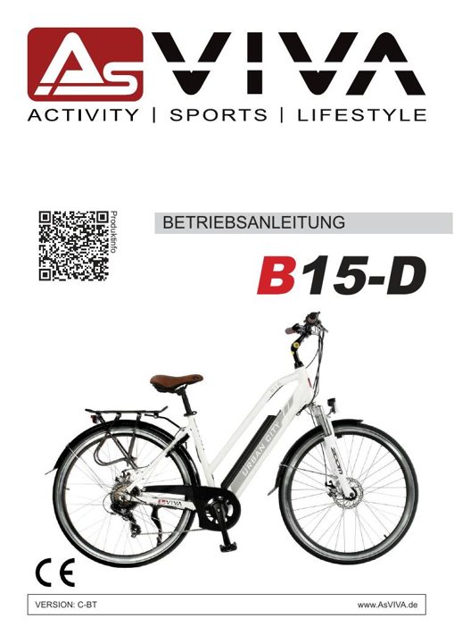 City E-Bike B15 – 28 inch – Gray/White Bedienungsanleitung