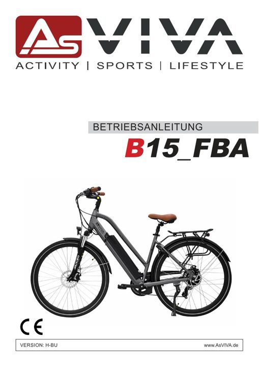 City E-Bike B15 – 28 inch – Gray/White Bedienungsanleitung