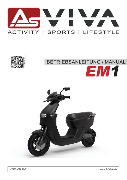 Electric Motor Scooter EM1 Bedienungsanleitung