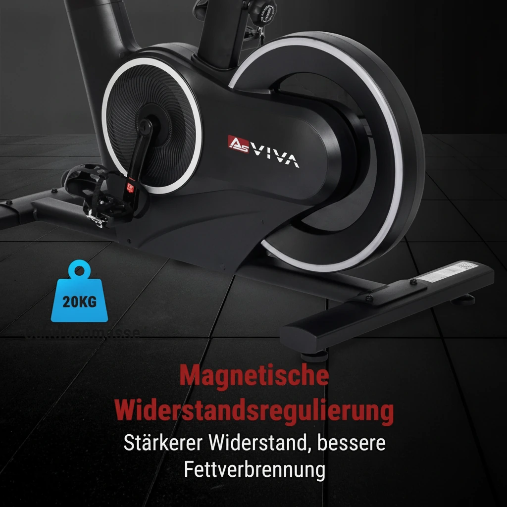 Magnetic resistance control & 20 kg flywheel mass