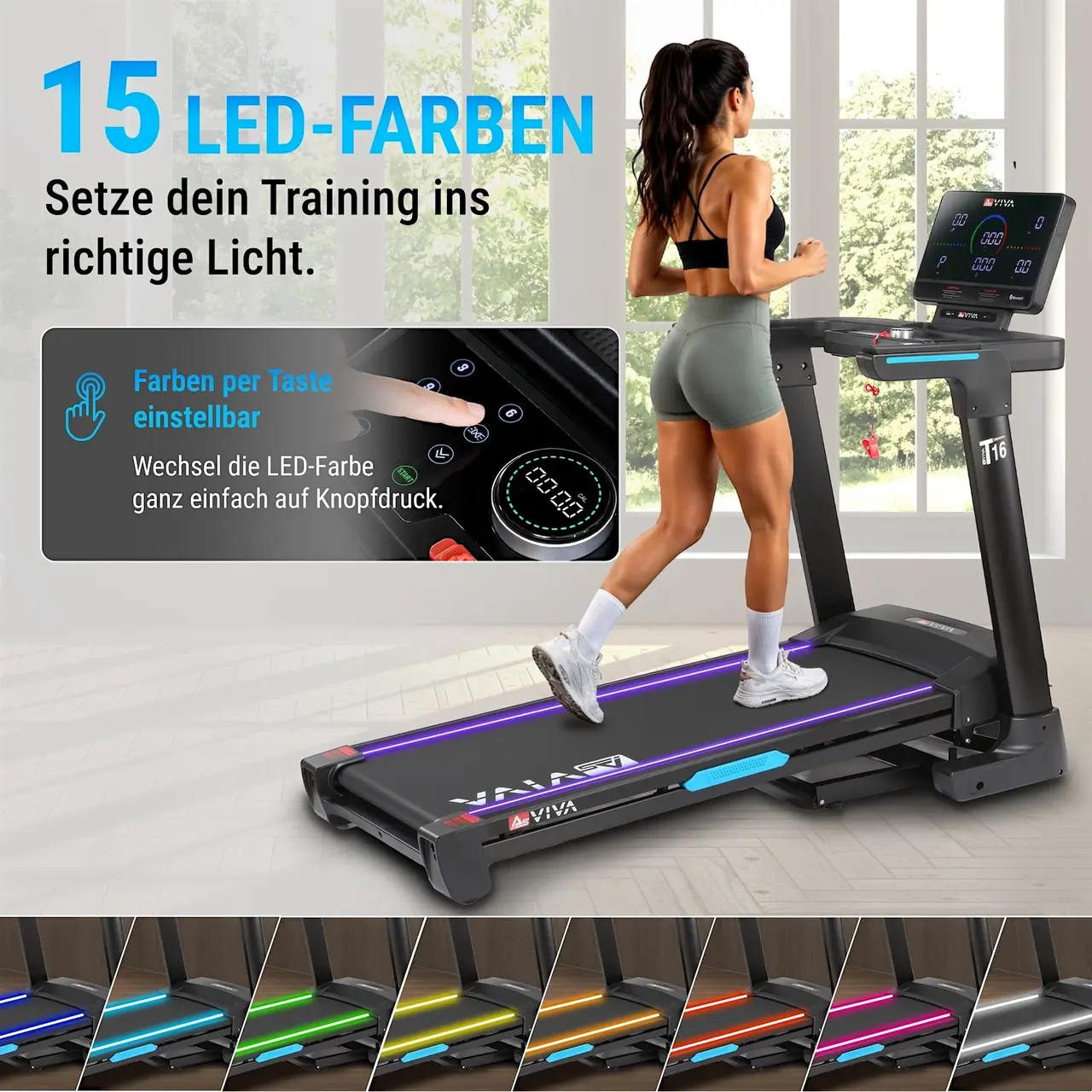 T16 ambient light in 15 colours, set by button