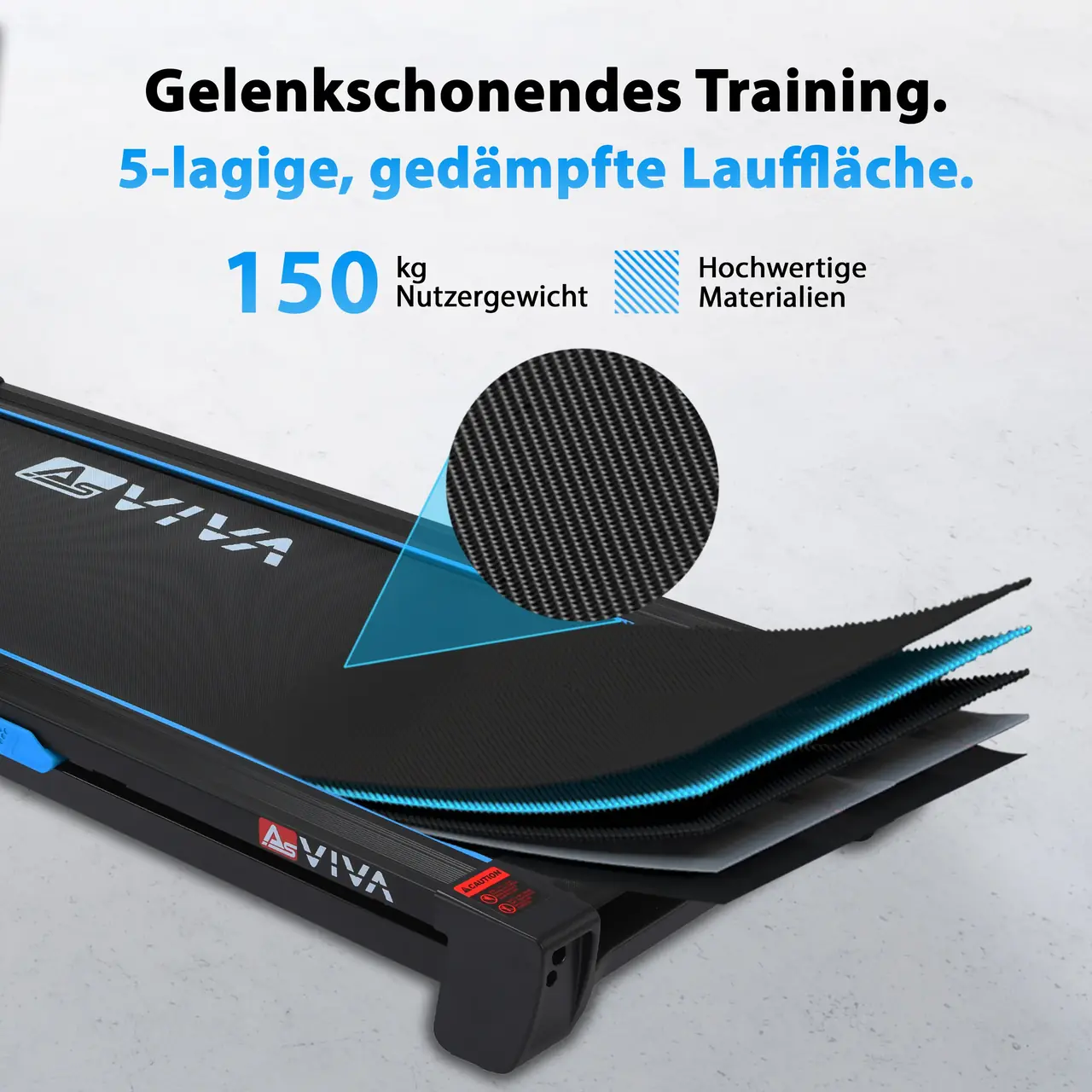 5-layer cushioned running belt for joint-friendly training