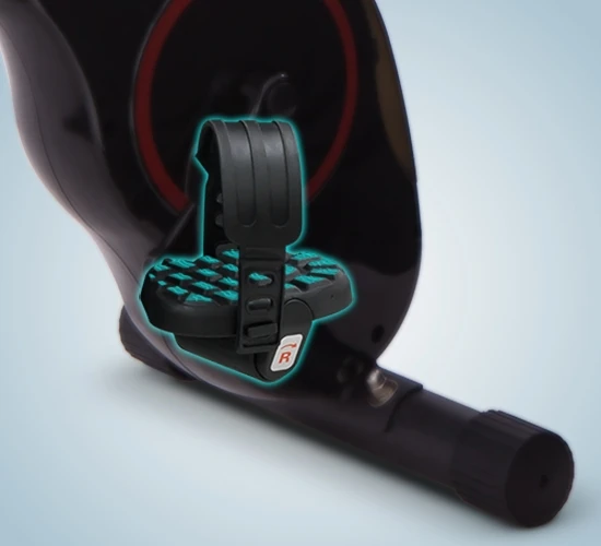 Non-slip pedals with pedal straps