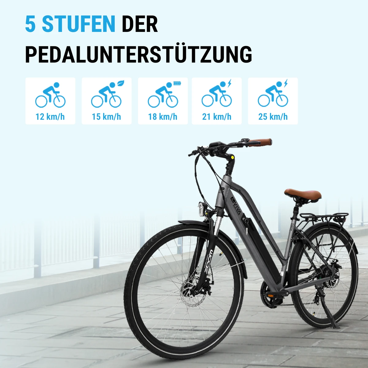 5 levels of pedal assist
