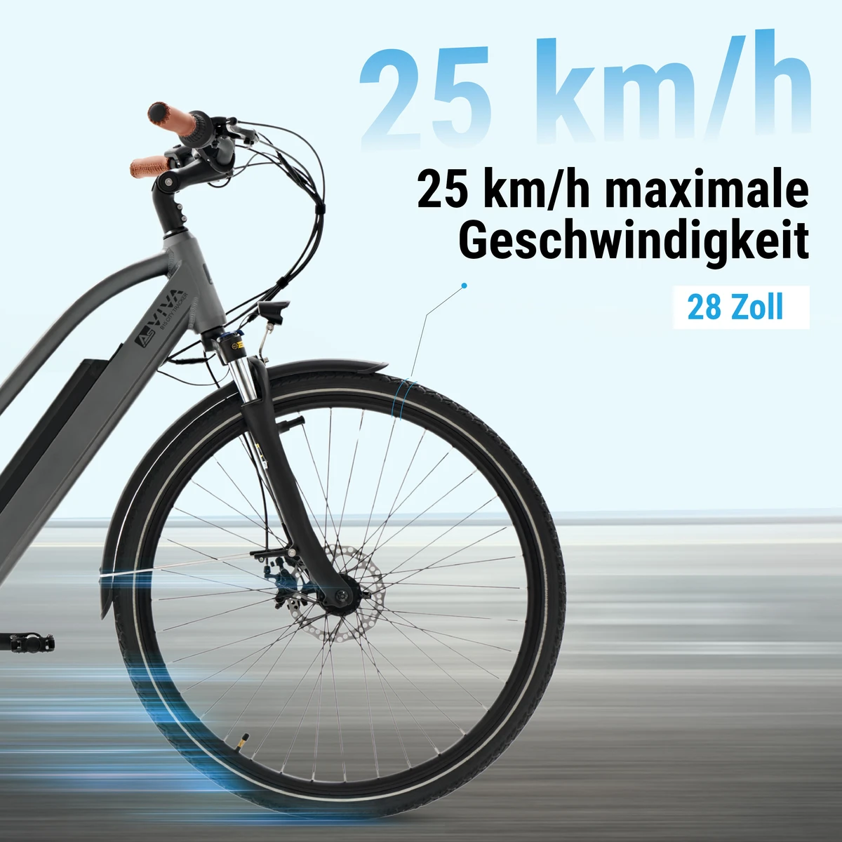 25 km/h on 28-inch wheels