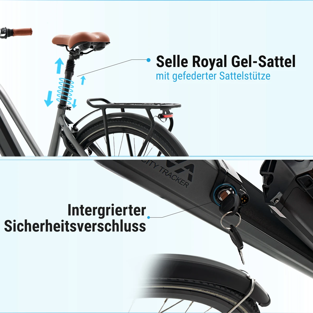 Selle Royal gel saddle & safety lock
