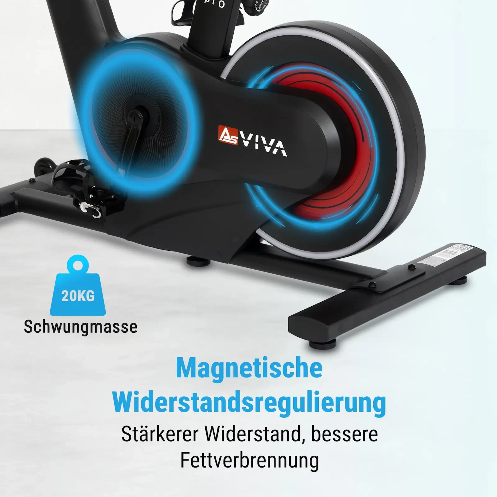 Magnetic resistance control & 20 kg flywheel mass