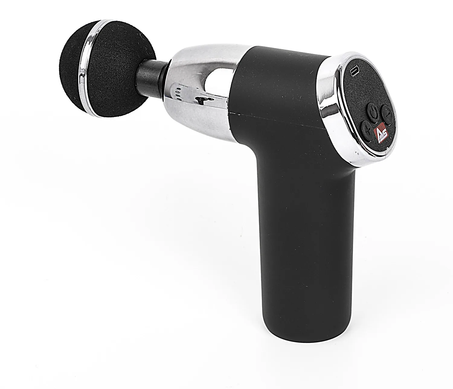 AsVIVA MGN2 massage gun in black – massage device with display and interchangeable head at a glance