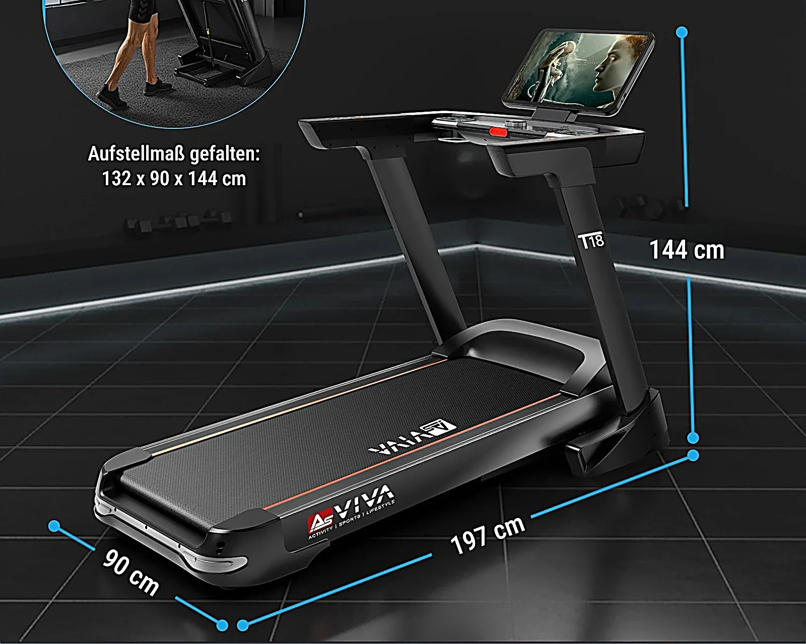 AsVIVA T18 Pro treadmill – features at a glance