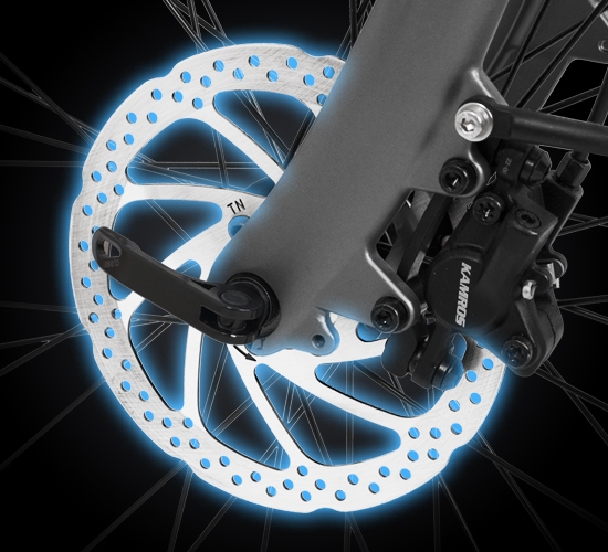 Hydraulic disc brake front, coaster brake rear
