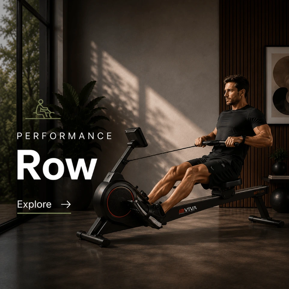 AsVIVA rowing machine in a living room