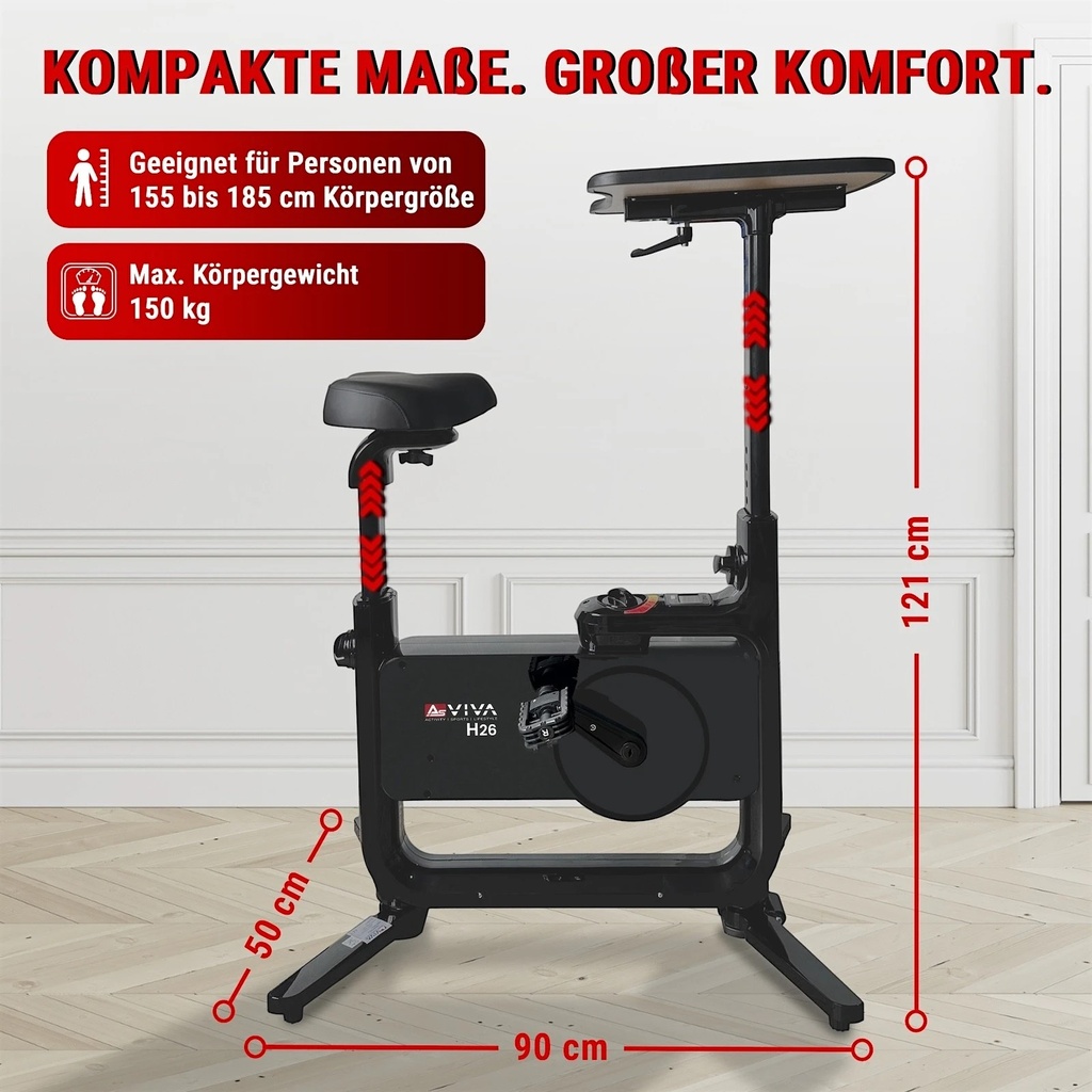 Desk-Bike & Heimtrainer H26 – Maße