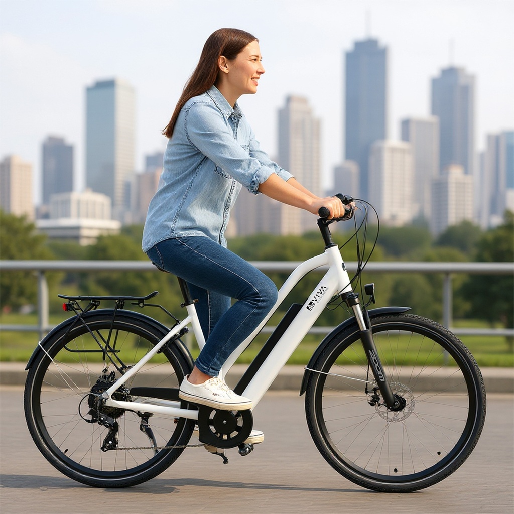 City E-Bike B15 – 28 Zoll – Grau/Weiß – Citybike 36v Trekkingrad