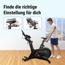 Multi-adjustable seat and handlebars of the AsVIVA Speedbike Studio Pro S17