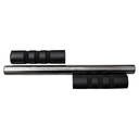 Individual parts of the AsVIVA Ab Trainer Fit AW1 with chrome axle and two foam handles for assembly