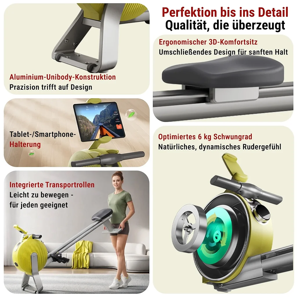 Rudergerät PowerGen RA20 – Magnetic Rower Ausstattung