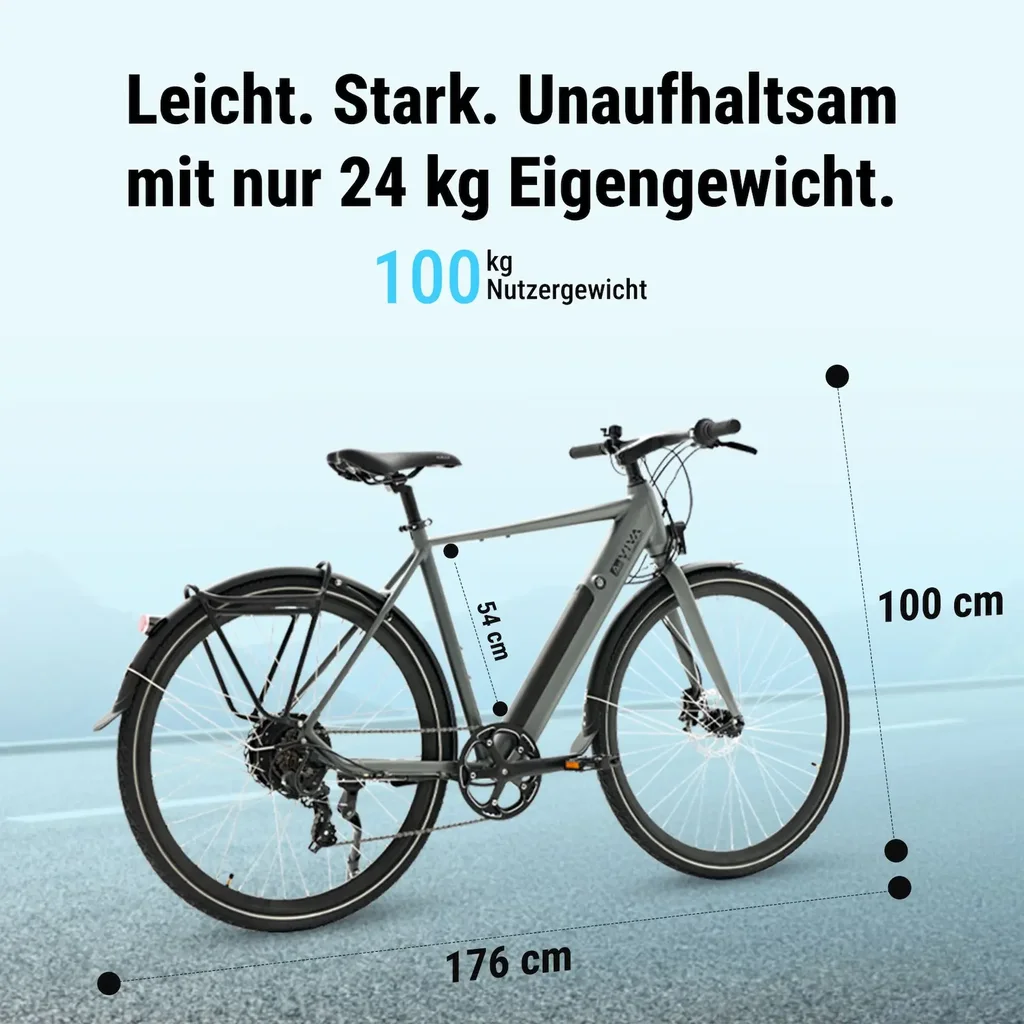 AsVIVA E-Bike BC1B – 28" Urban City Bike – View 10