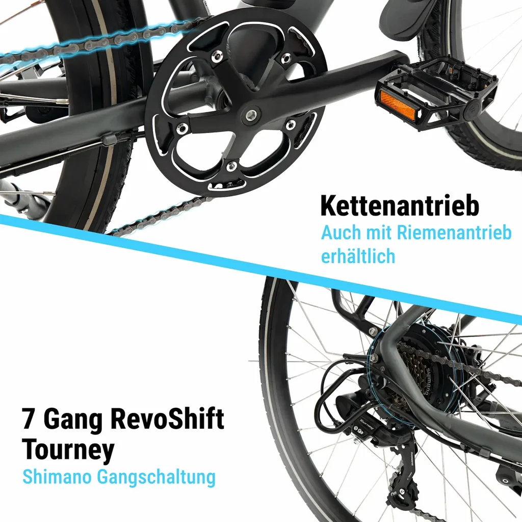 AsVIVA Urban City E-Bike BC1C – 28-inch – Chain Drive