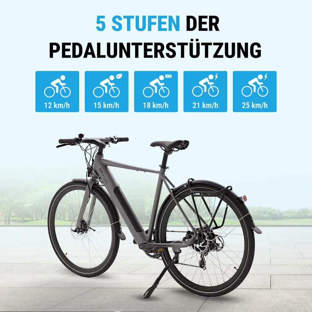 5 levels of pedal assist