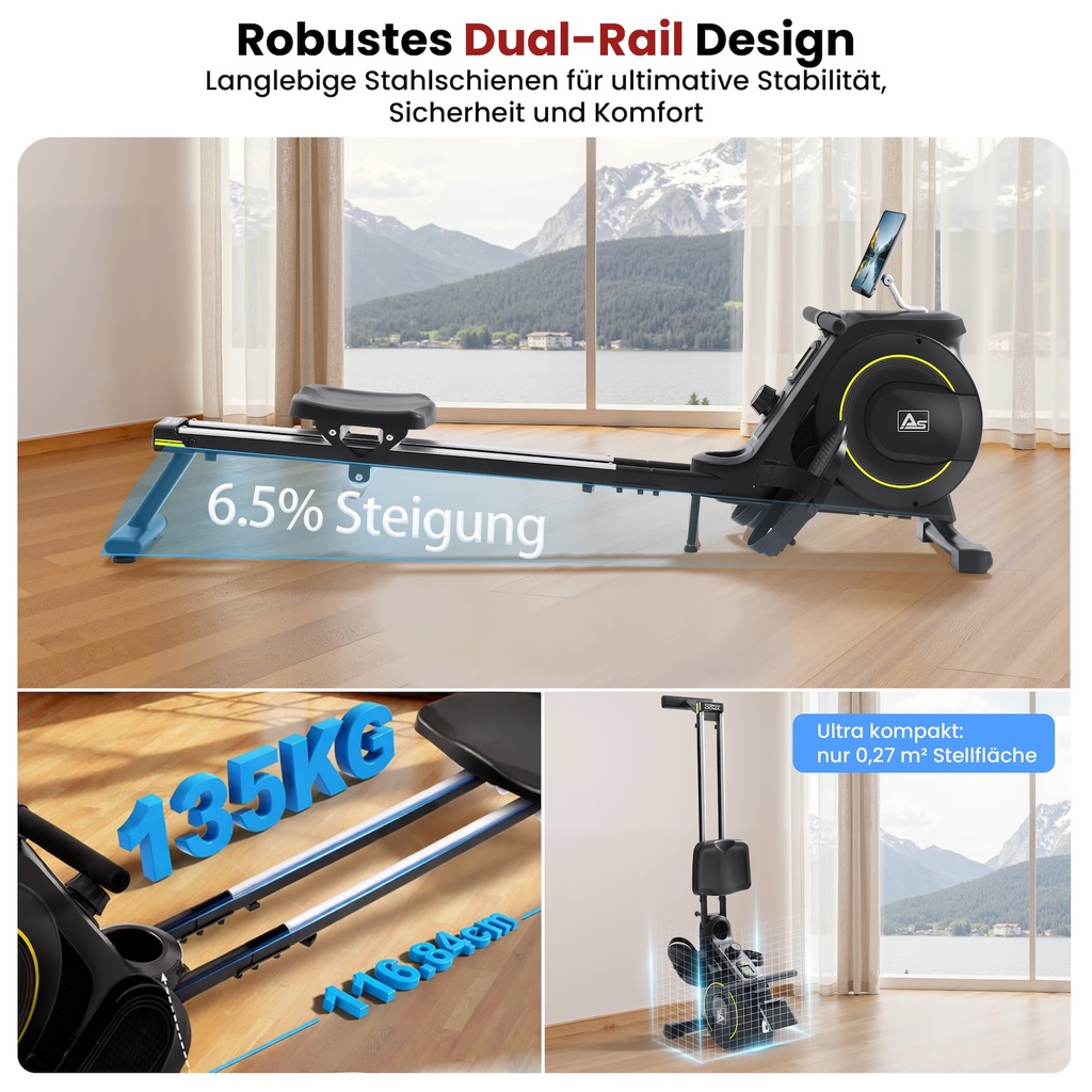 AsVIVA Rowing Machine RA11 Magnetic – Magnetic Brake System (3)