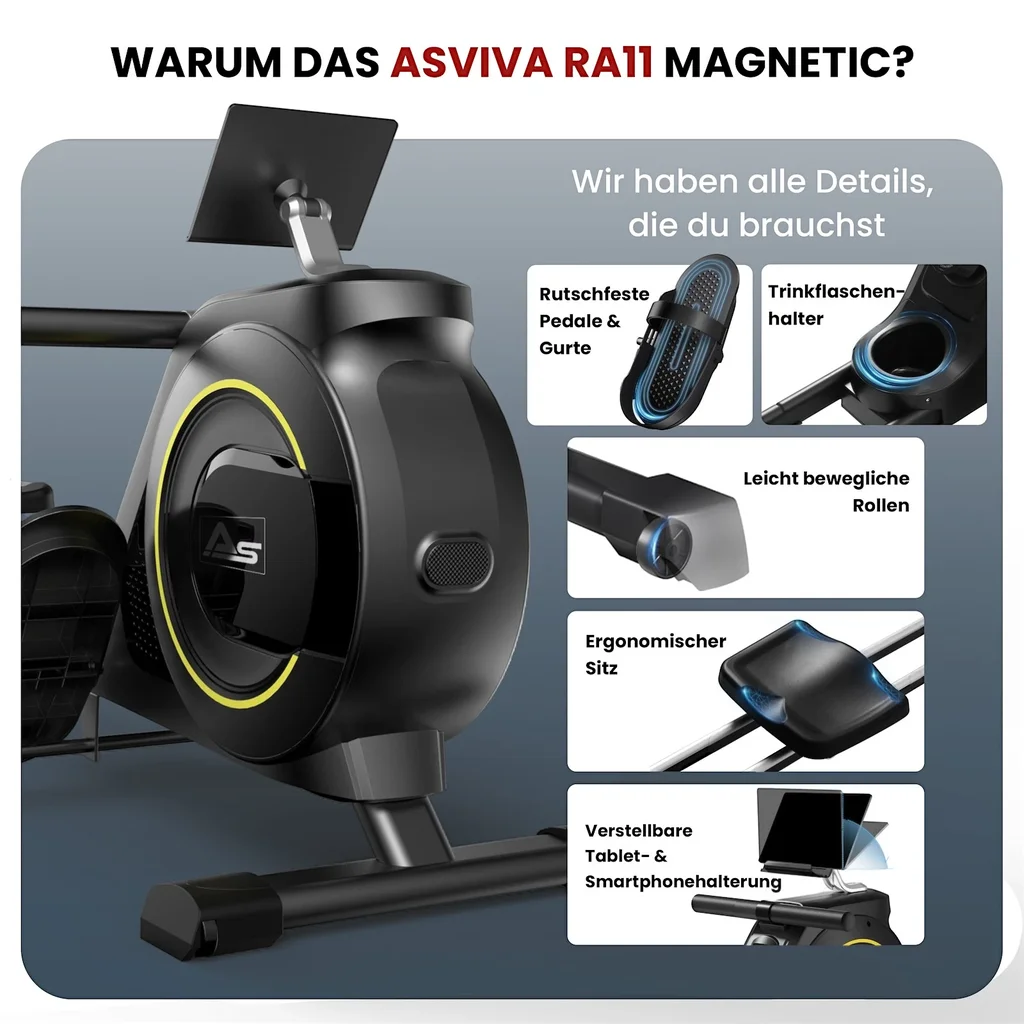AsVIVA Rowing Machine RA11 Magnetic – Magnetic Brake System (4)