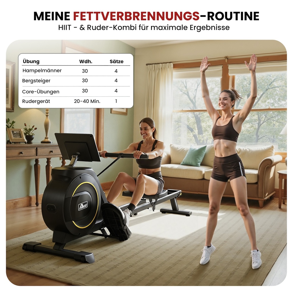 AsVIVA Rowing Machine RA11 Magnetic – Magnetic Brake System (6)