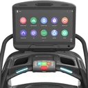 Hand pulse sensors on the handles of the AsVIVA T22 Studio Pro treadmill for heart rate measurement
