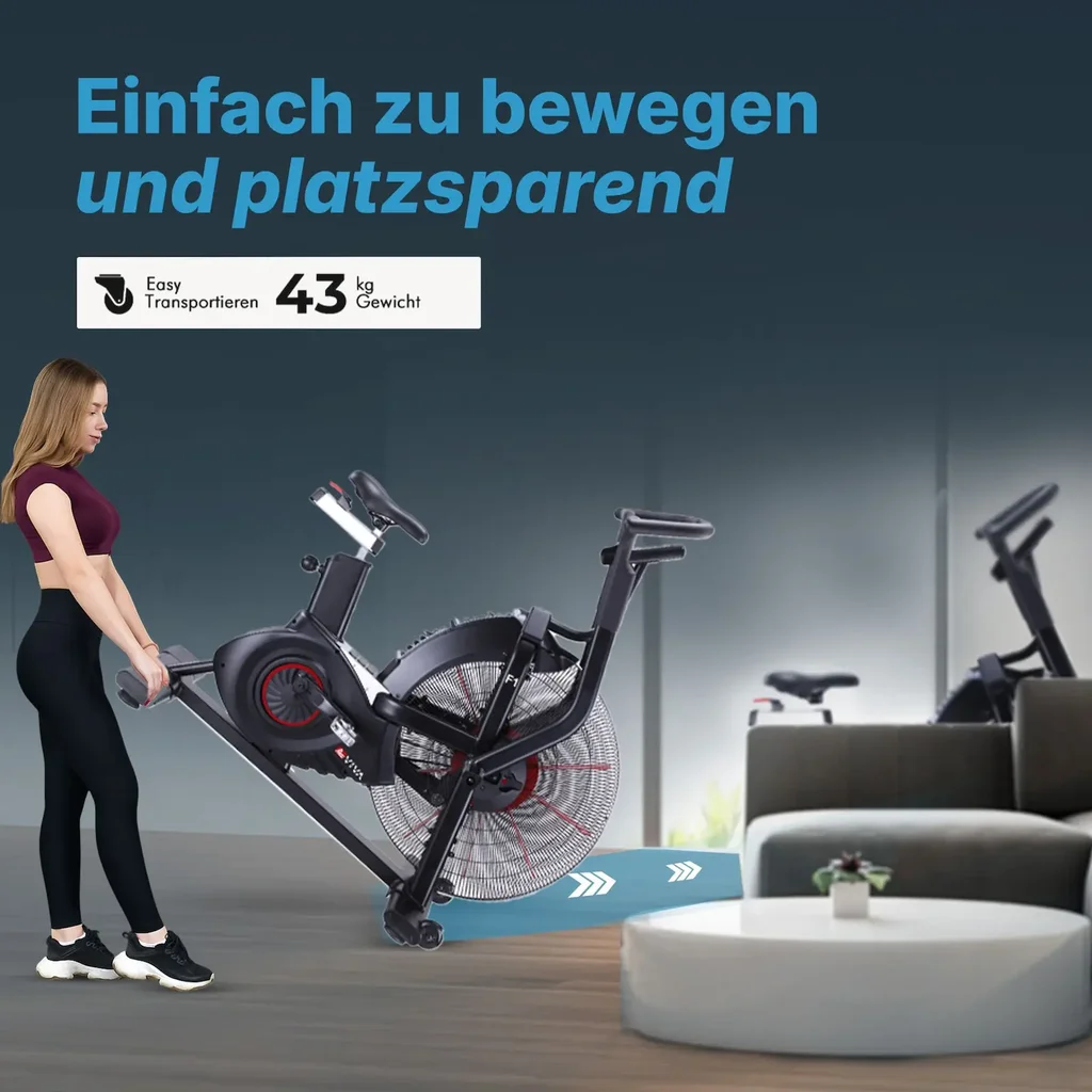 AsVIVA Air Bike Semi-Pro Exercise Bike F1 – Air Resistance & Space-Saving