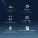 Overview of technical specs for the touchscreen display on the AsVIVA T22 Studio Pro treadmill