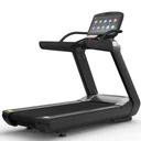 Large 23.5-inch HD touchscreen of the AsVIVA T22 Studio Pro treadmill in front view