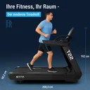 Overview of dimensions and measurements for the AsVIVA T22 Studio Pro treadmill