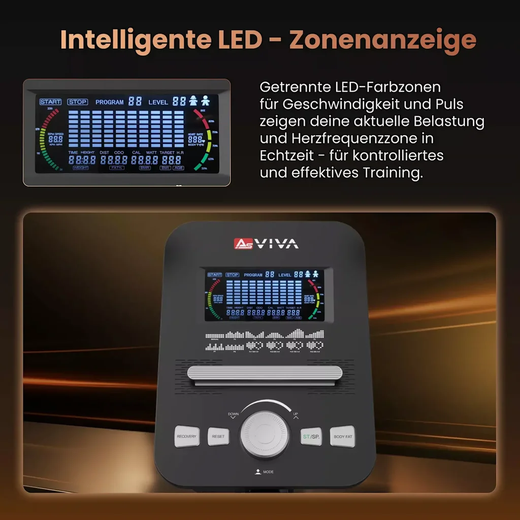 Ergometer Smart Fit H22 – Heimtrainer Grau Zonenanzeige