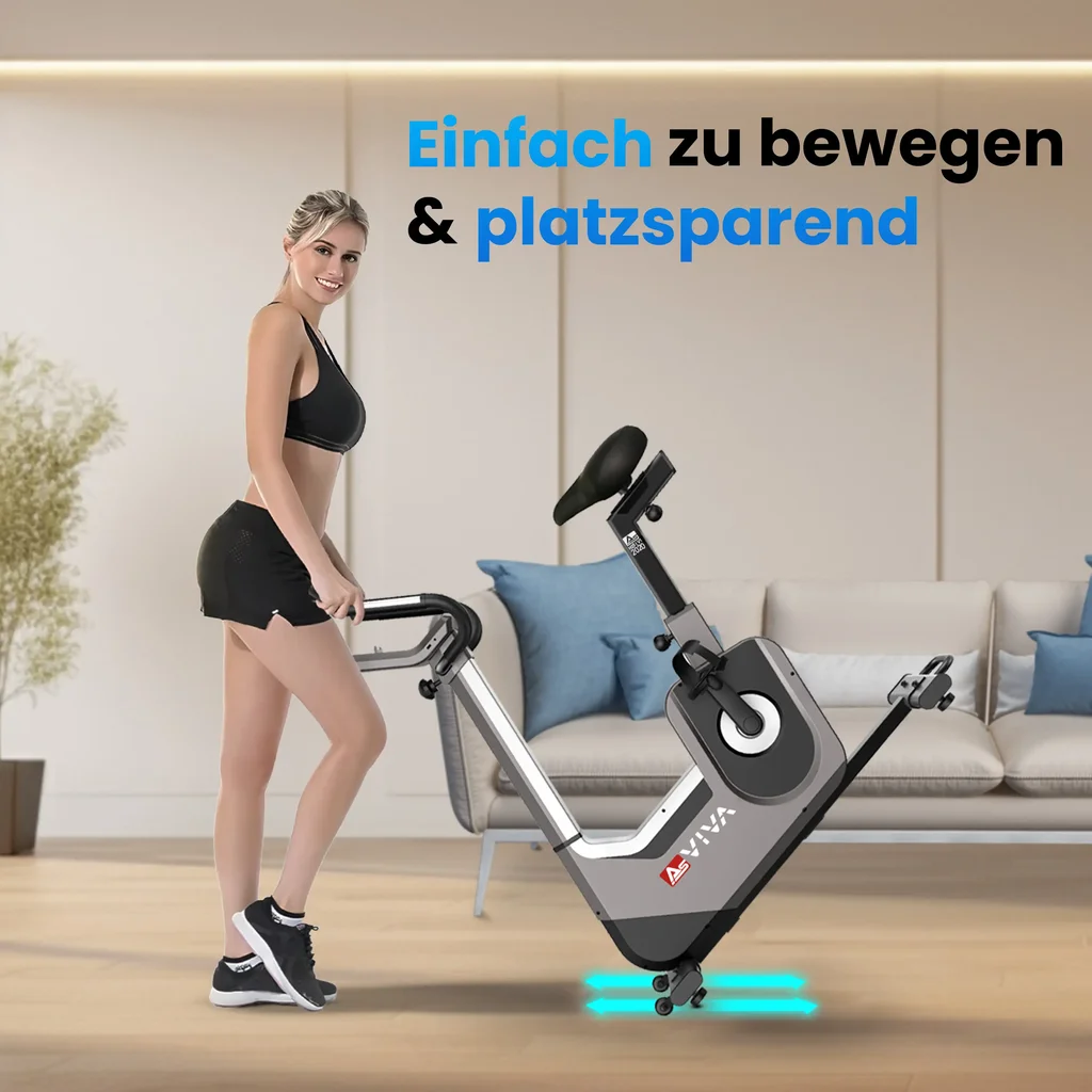 Transport wheels of the AsVIVA ergometer H25 Studio Pro for easy moving of the exercise bike