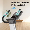 Hand pulse sensors on the handlebar of the AsVIVA ergometer H25 Studio Pro for heart rate measurement