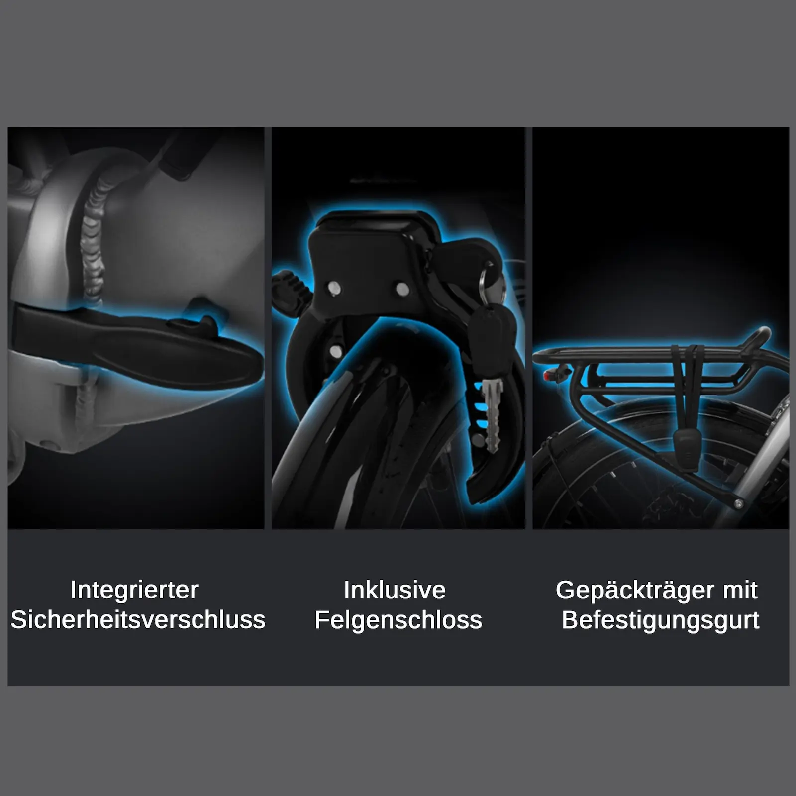 AsVIVA Stadtfalter B13 E-Bike Klapprad in Grau – Komponenten im Überblick