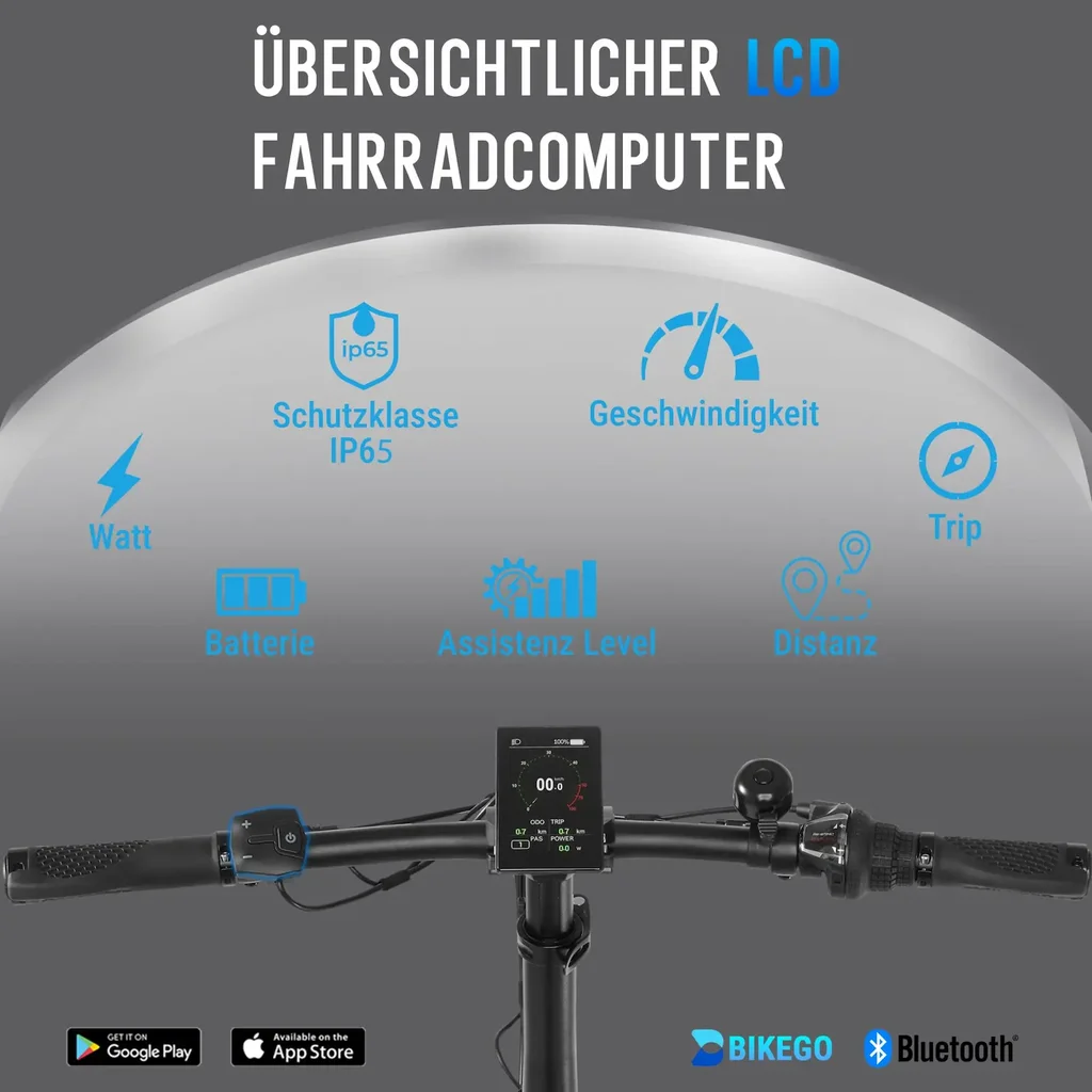 AsVIVA E-Bike Folding Bike Stadtfalter B13 – Bike computer
