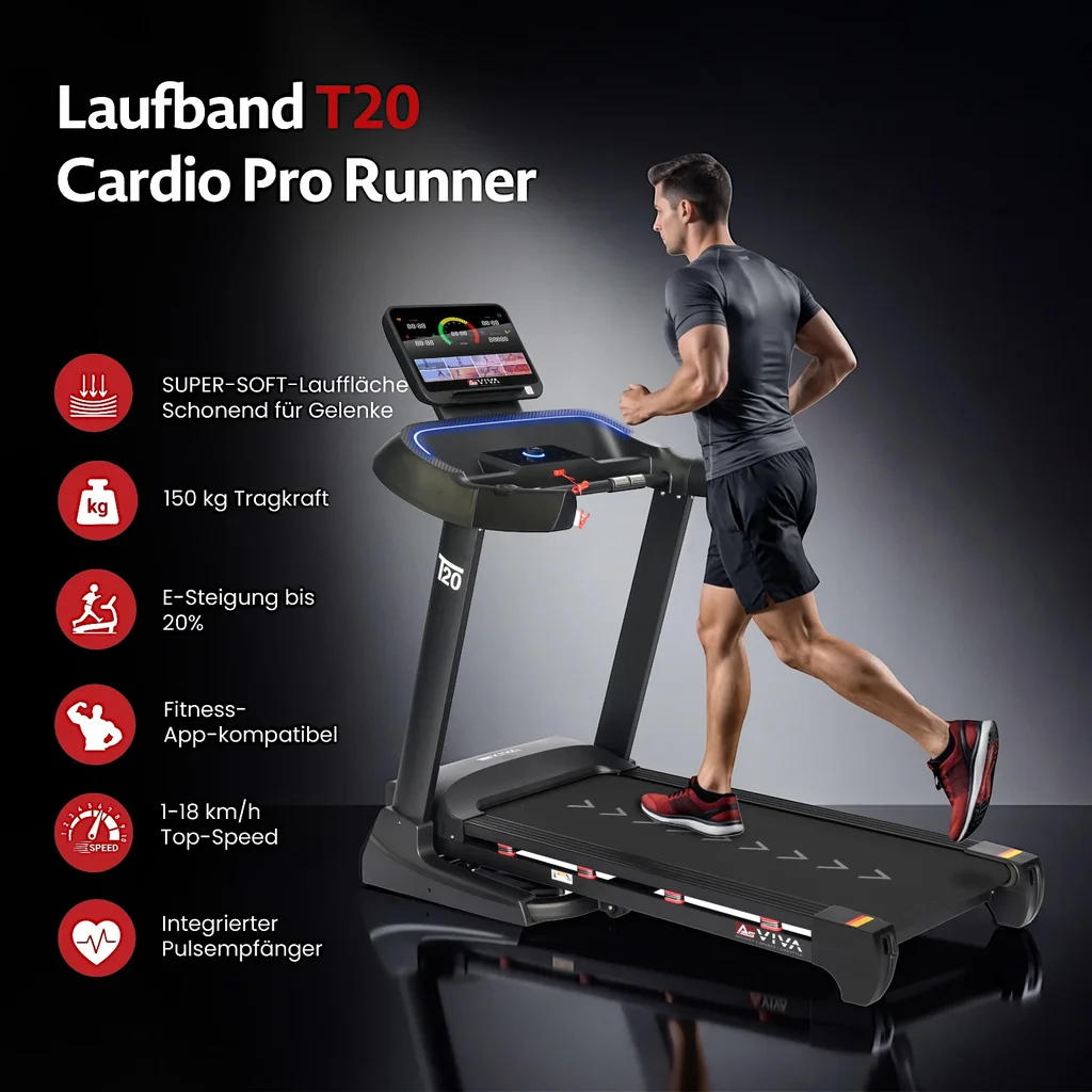 AsVIVA treadmill T20 Cardio Pro Runner