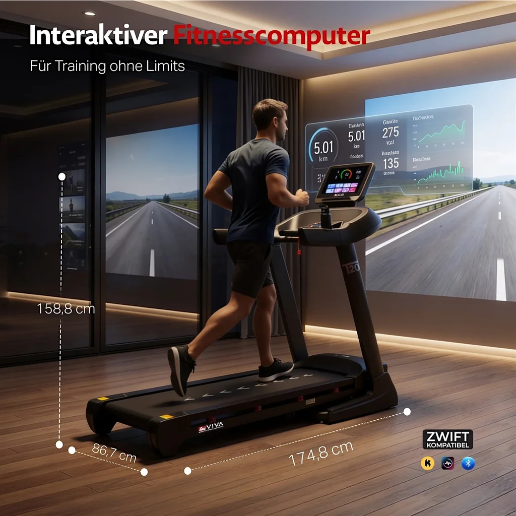 Laufband T20 Cardio Pro Runner – Interaktiver Fitnesscomputer