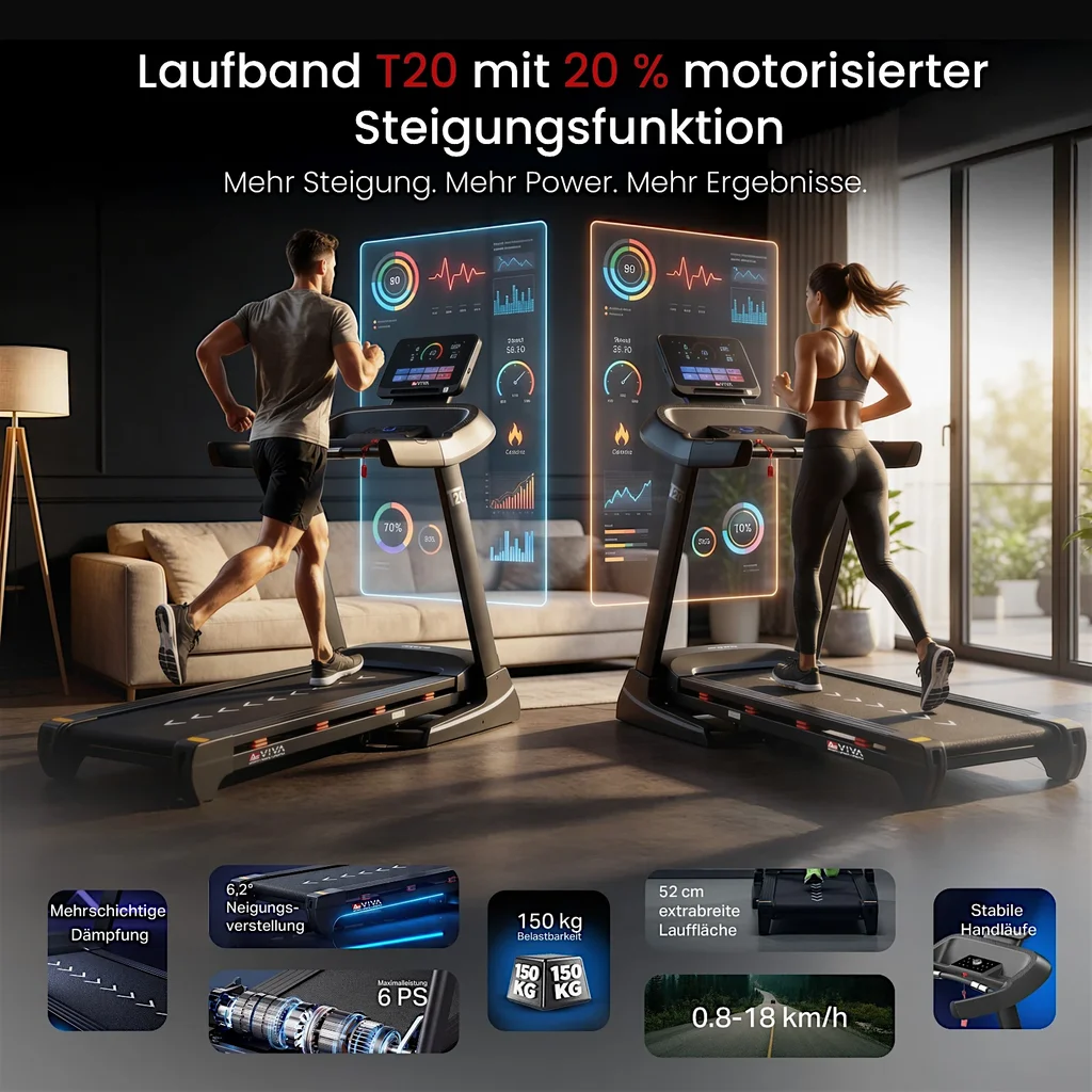 AsVIVA treadmill T20 Cardio Pro Runner – View 7