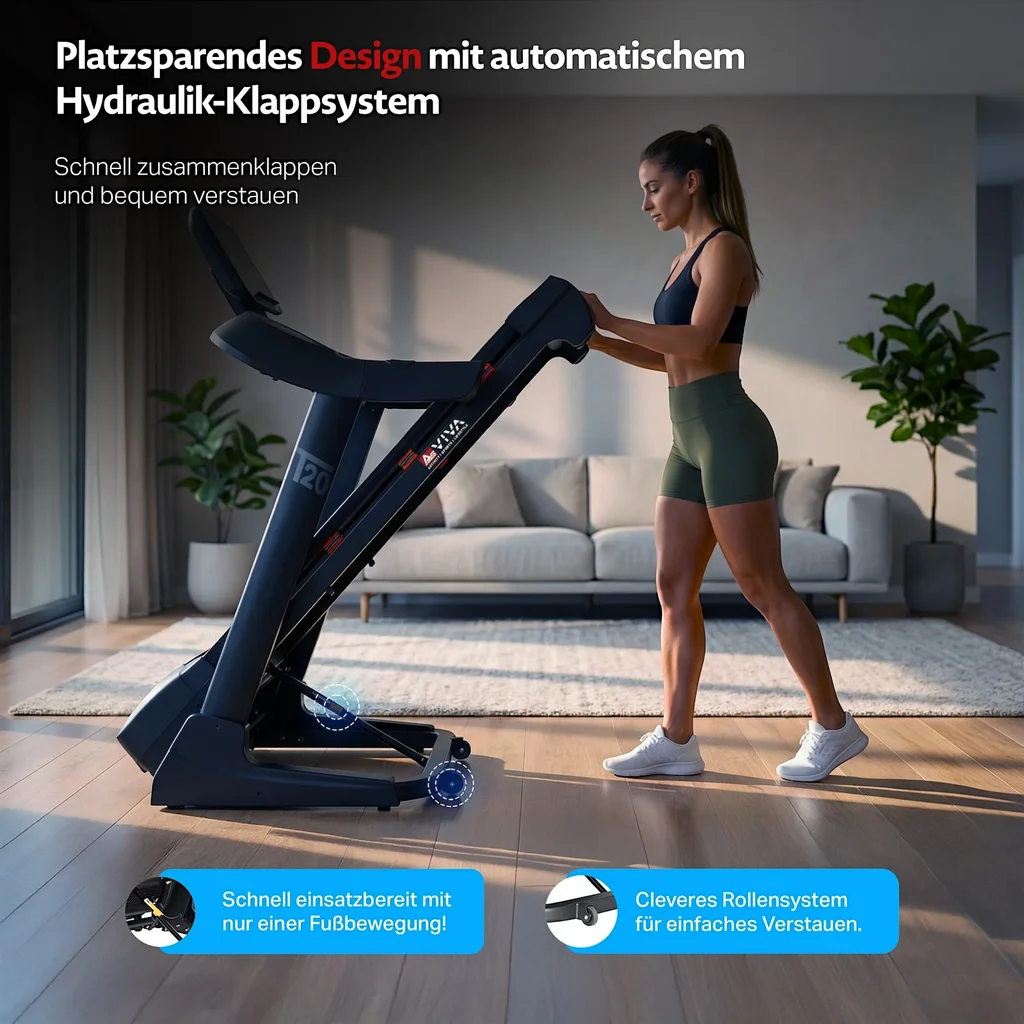 Laufband T20 Cardio Pro Runner – Faltbar Hydrauliksystem